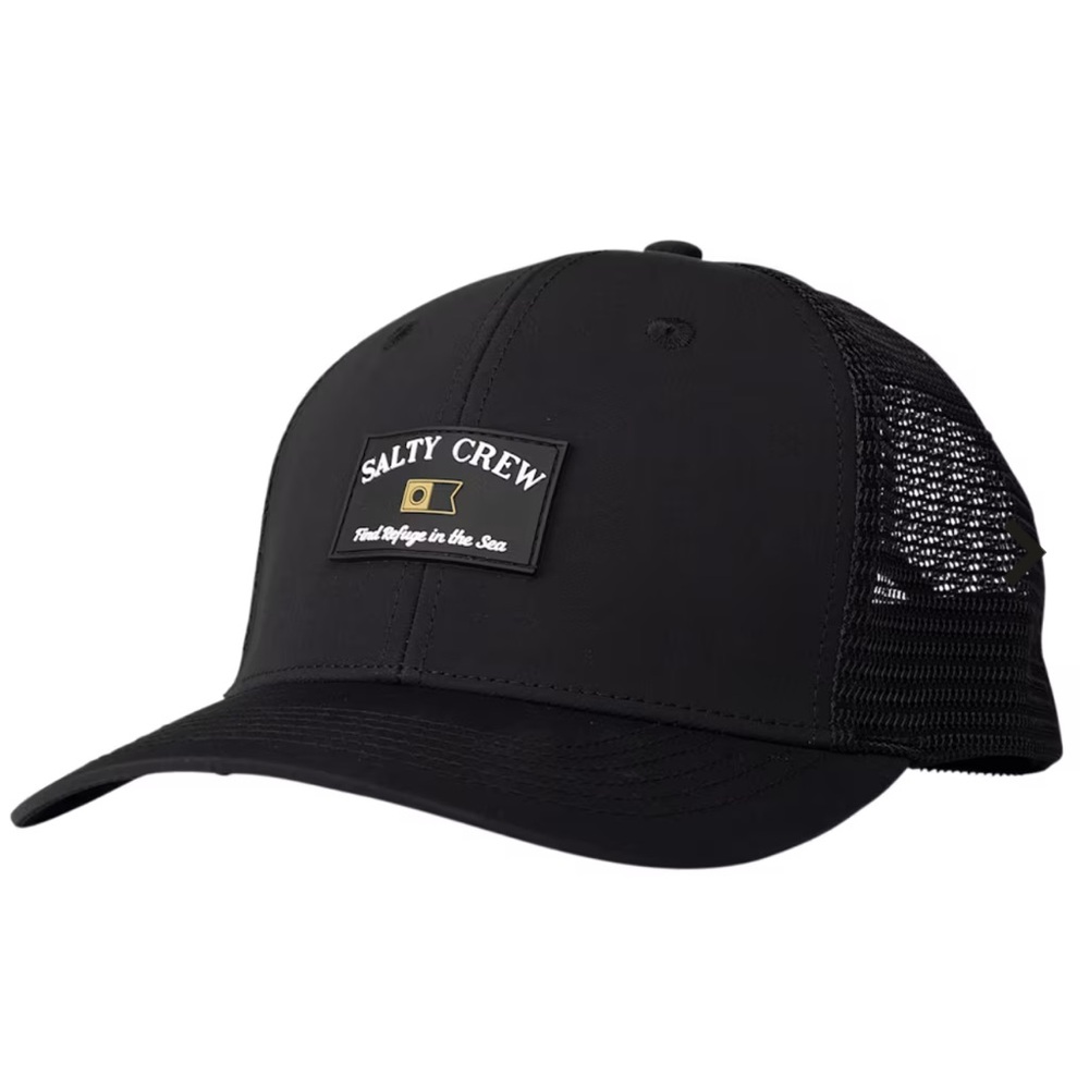 Salty Crew Steadfast Retro Trucker Hat in Black